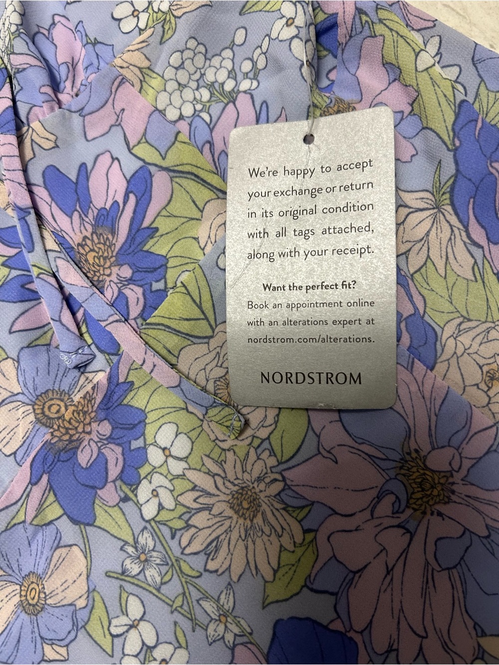 NWT ASTR The Label Lavender Floral Puff Sleeve Ruffle Midi Dress L Cottagecore - Picture 11 of 11
